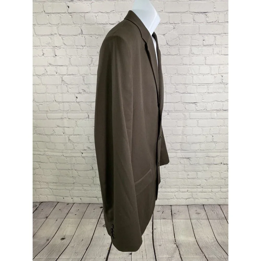 Banana Republic Solid Brown Wool 3 Button Blazer Jacket Sport Coat 46L